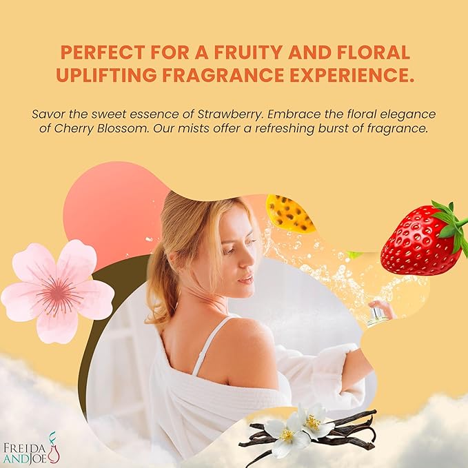 Fine Fragrance Body Mist & Body Splash Gift Set – Luxury Self-Care Combo for Women and Girls (Cherry Blossom, Strawberry, Warm Vanilla, Rose Soap)-BrightBean Baby