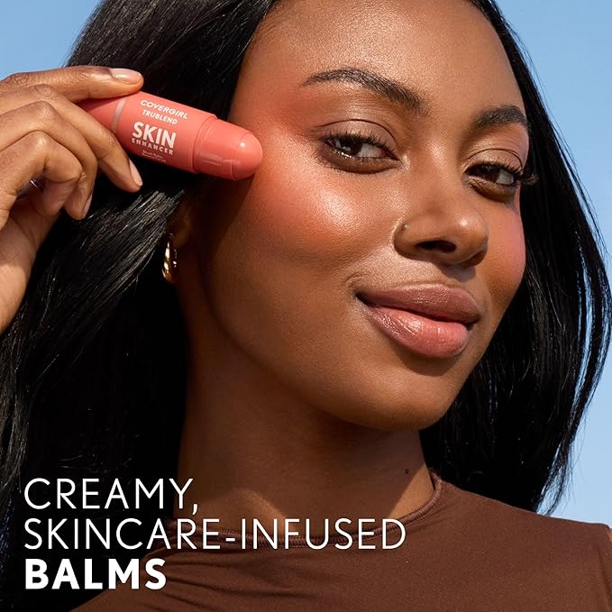 CoverGirl Trublend Skin Enhancer Blush Balm Stick, 230 Bubblegum Pop, Vegan Formula, Easy to Use, Glides on Effortlessly, Non-Greasy, Doesn't Crease, 0.21oz