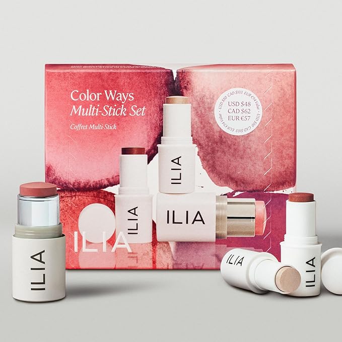 ILIA - Natural Color Ways Multi-Stick Set For Cheeks + Lips | Non-Toxic, Vegan, Cruelty-Free, Clean Makeup-BrightBean Baby