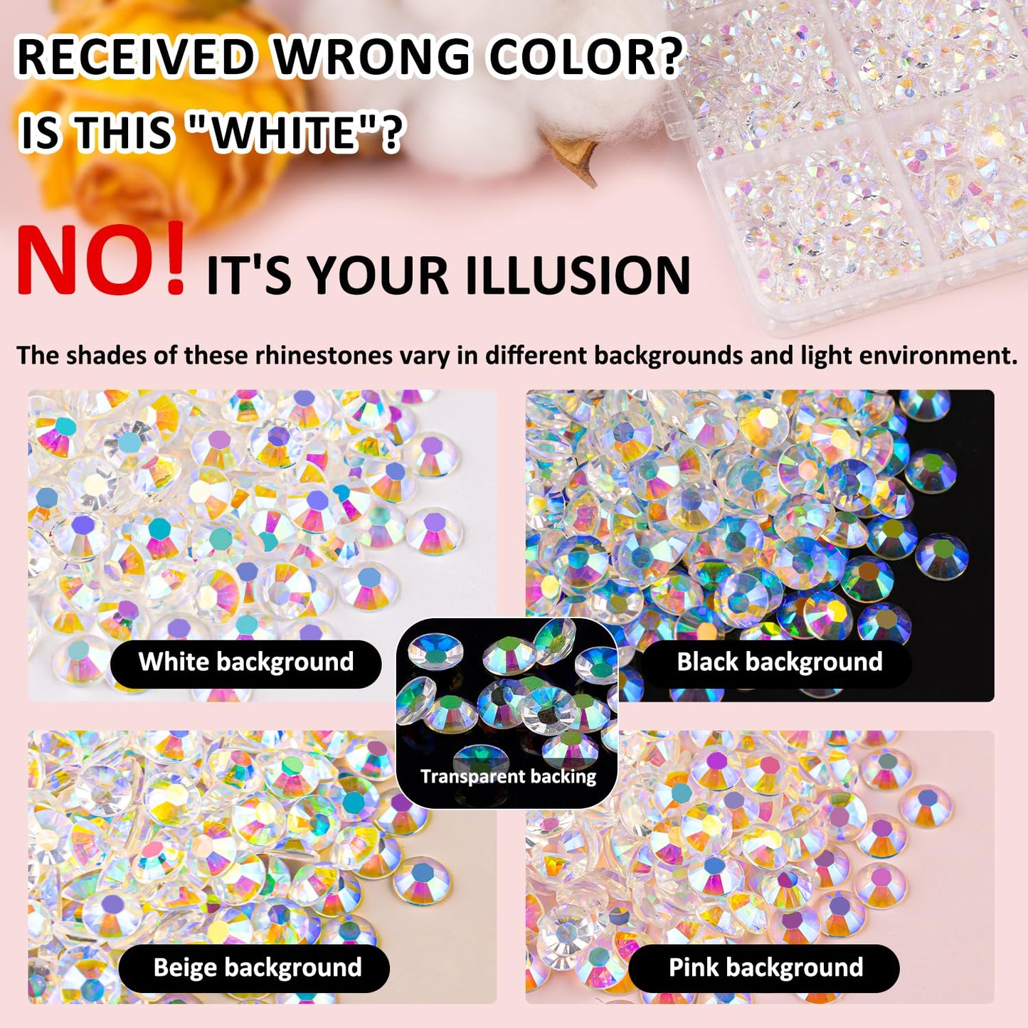 25000Pcs Resin Jelly Rhinestones for Crafting, Transparent AB 2-6mm Mixed Sizes Non Hotfix Flatback Gems, Bedazzling Crystal for DIY Crafts Clothing Tumblers Mugs Shoes Fabric Nail Art-BrightBean Baby