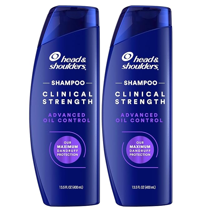 Head & Shoulders Clinical Dandruff Shampoo Twin Pack, Prescription Strength, Oil & Flake Control, Seborrheic Dermatitis Relief, Citrus, 13.5 Fl Oz Each (Set of 2)-BrightBean Baby