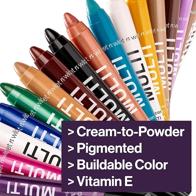 wet n wild Color Icon Cream Eyeliner Eyeshadow Multi-Stick, Moisturizing, Nourishing Velvety Cream-to-Powder Buildable & Blendable Formula, Cruelty-Free & Vegan - Royal Scam-BrightBean Baby