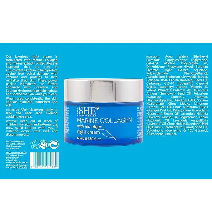 Om She Aromatherapy Marine Collagen with Red Algae Night Cream-BrightBean Baby