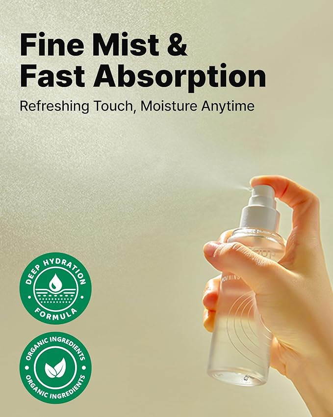 MAY COOP Raw Morning Dew Face Mist – Korean Hydrating Facial Spray with 87% Maple Water & Hyaluronic Acid - Refreshing & Lightweight Formula for Sensitive Skin, 2.71 fl.oz.-BrightBean Baby
