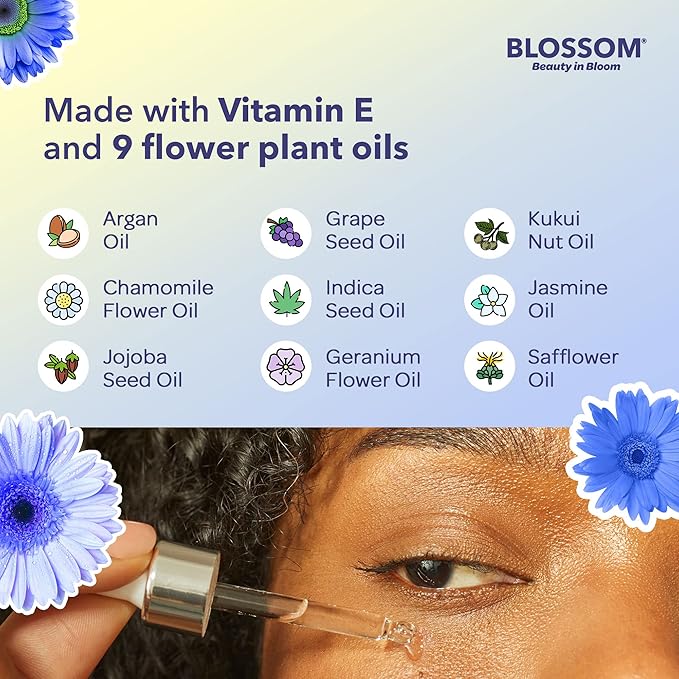 Blossom All Natural Organic Cruelty Free Moisturizing Eye Serum with Essential Oils, Infused with Real Flowers, Made in USA, 0.5 fl. oz., Spring Bouquet-BrightBean Baby