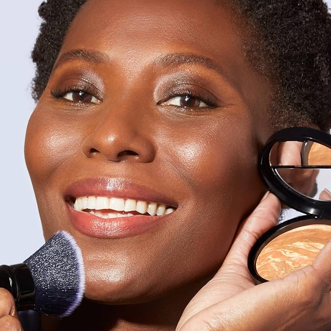 LAURA GELLER NEW YORK Baked Balance-n-Brighten Foundation with Kabuki Brush Makeup Set, Toffee-BrightBean Baby