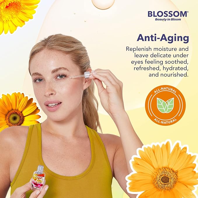 Blossom All Natural Organic Cruelty Free Moisturizing Eye Serum with Essential Oils, Infused with Real Flowers, Made in USA, 0.5 fl. oz., Summer Breeze-BrightBean Baby