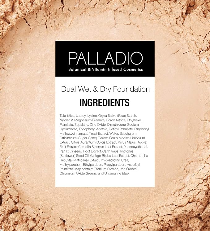 Palladio Dual Wet and Dry Foundation Refill Pan with Sponge, Squalane Infused, Apply Wet for Maximum Coverage or Dry for Light Finishing and Touchup, Minimize Fine Lines, All day Wear (NATURAL CLARY)-BrightBean Baby