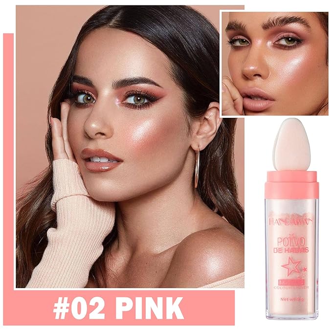 Polvo De Hadas Body Shimmer Glitter Highlighter Powder Makeup,High Gloss Sparkle for Face Body Hair,Create The Most Sparkly And Attractive Glitter Makeup - Nude Pink-BrightBean Baby