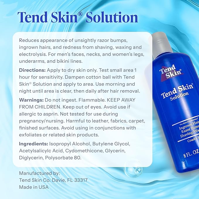 Tend Skin Razor Bump, Ingrown Hair Solution for Unsightly Razor Bumps, Ingrown Hair and Razor Burns, Post Shaving and Waxing Toner for Men and Women, Made in USA, 8 Oz-BrightBean Baby