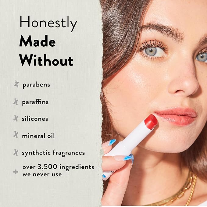 Honest Beauty Tinted Lip Balm | Antioxidant-rich Acai Extracts + Avocado Oil | EWG Certified, Vegan, Cruelty Free | White Nectarine-BrightBean Baby