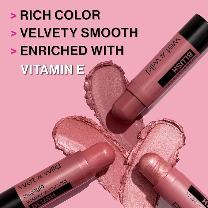 wet n wild MegaGlo Makeup Stick, Buildable Color, Versatile Use, Cruelty-Free & Vegan - Current Jam