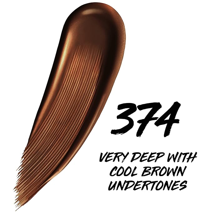 Maybelline Super Stay Up to 24HR Skin Tint, Radiant Light-to-Medium Coverage Foundation, Makeup Infused With Vitamin C, 374, 1 Count-BrightBean Baby