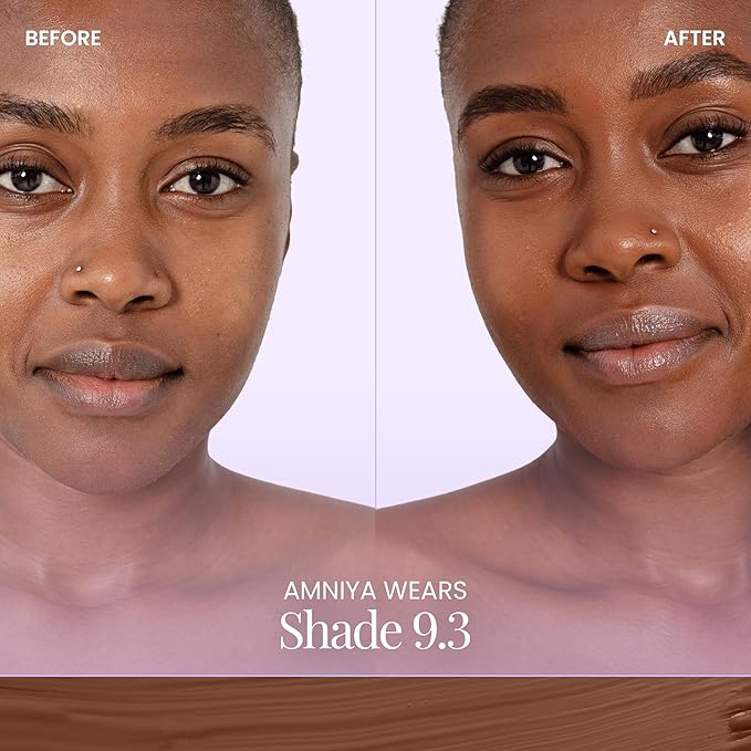 Naked Sundays BeautyScreen™ SPF 50 Mineral Peptide Foundation Tint – 2-in-1 Skin Tint & Mineral Sunscreen | Radiant, Buildable Coverage, Acne-Safe, Infused with Peptides (9.3 Rich Deep, 1.01 oz)-BrightBean Baby