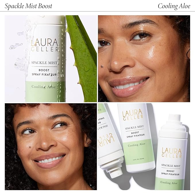 LAURA GELLER NEW YORK Spackle Mist Boost with Cooling Aloe - Long-Lasting Dewy Skin Makeup Setting Spray-BrightBean Baby