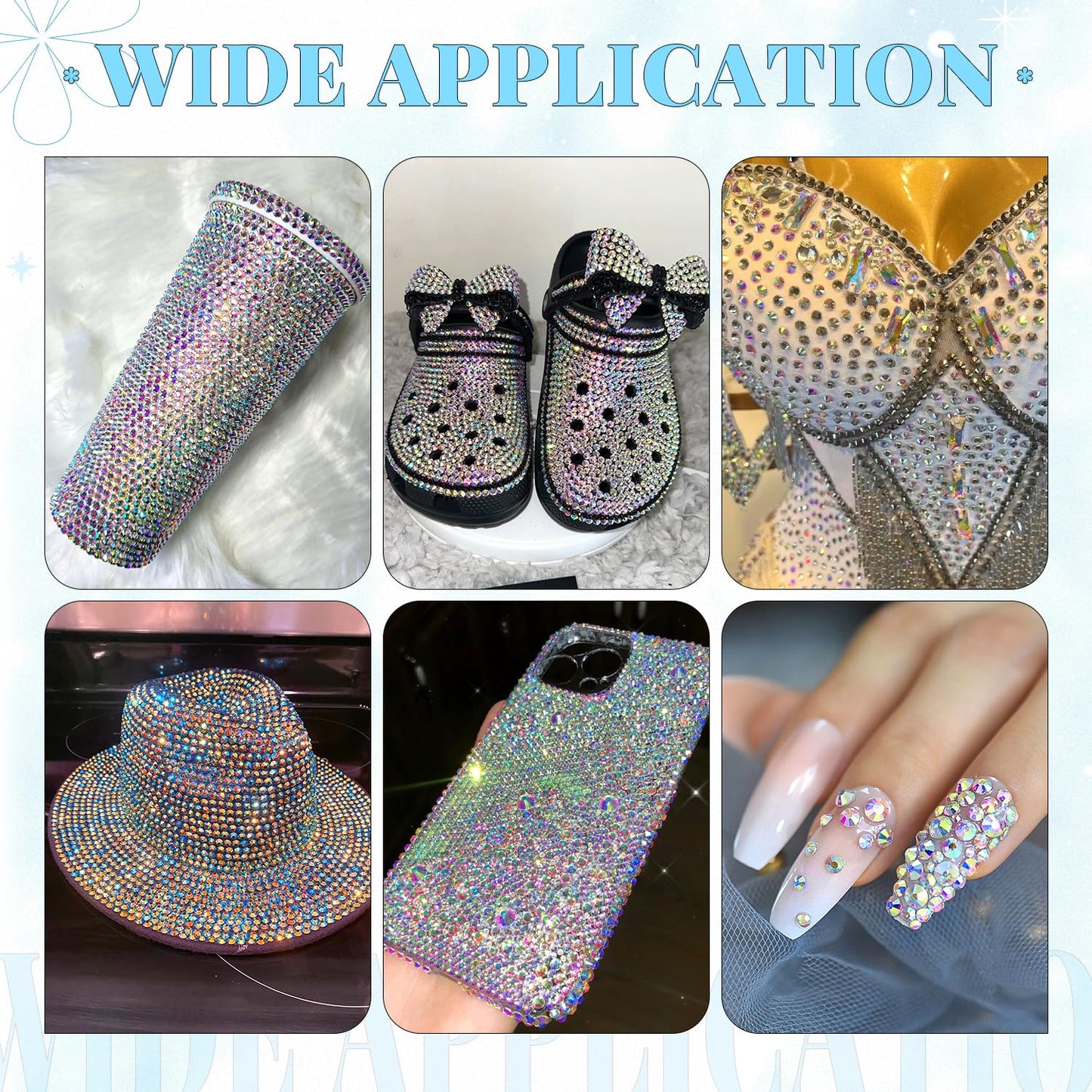 6000Pcs Resin Rhinestones for Bedazzling with 3Pcs B7000 Jewelry Glue, 1 Box AB Flatback Rhinestones for Crafting Crafts DIY, Crystals Gems for Clothing Shoes Tumblers Nail Art Makeup-BrightBean Baby