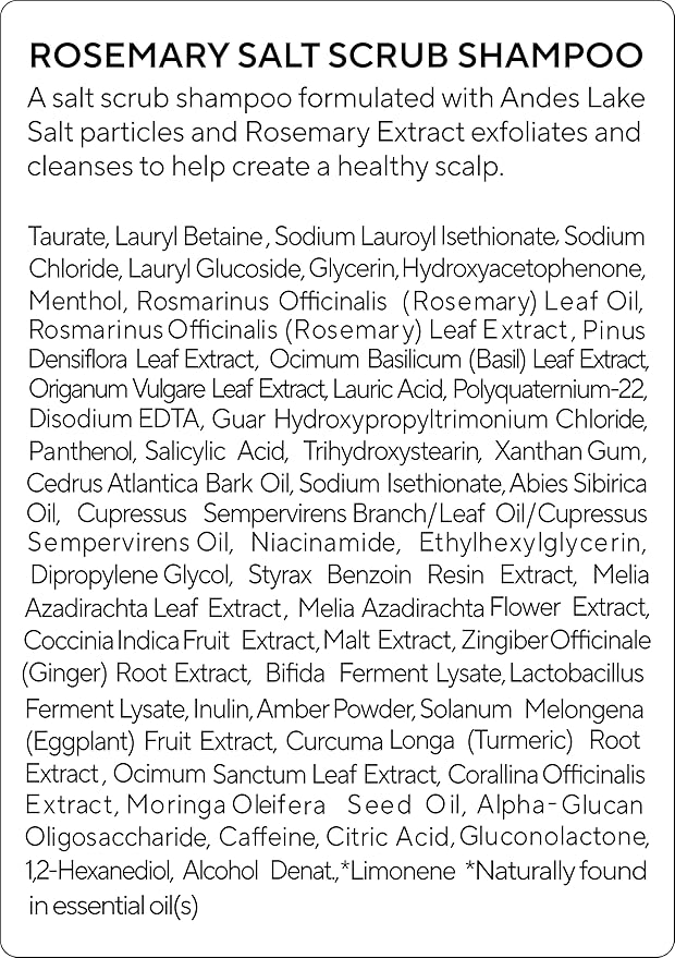 AROMATICA Rosemary Salt Scrub Shampoo - Hair Loss Korean Scalp Detox Shampoo with Rosemary Scalp Oil | Scalp Exfoliator with Salt Scrub for Oily Scalp | Sulfate Free, Silicone Free (10.5 oz / 300g)-BrightBean Baby