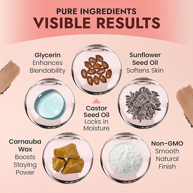 Organic Blush Tube, Amaretto - 100% Natural Vegan Cream Blush Sticks, Multi-Use Bronzer, & Highlighter for Lips, Cheeks & Eyes, Buildable Shimmer, Gluten-Free, Paraben-Free, Made in USA-BrightBean Baby