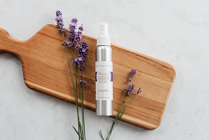 Victoria's Lavender Aromatherapy Body Mist Spray - After Sun Solar Recovery Spray with Aloe Vera plus Lavender Essential Oil - Hydrating, Moisturizing Aloe Vera Mist, Made in the USA, 4 oz (120 ml)-BrightBean Baby