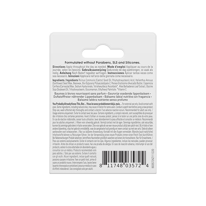 Yes To Fragrance-Free Avocado Nourishing Lip Balm, Moisturizing Non-Sticky Salve To Replenish Lips With Nutrients, With Omega-3 Fatty Acids & Hyaluronic Acid, Natural & Cruelty Free, 0.15 Oz, 3-Pack-BrightBean Baby