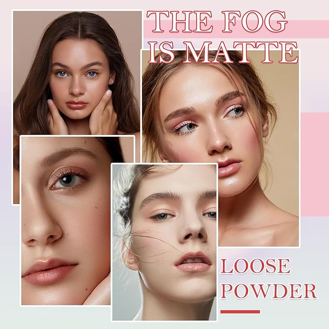 3PCS Loose Setting Powder Set,Lightweight Long Lasting Oil Control Loose Face Powder,Translucent Matte Drying Finishing Setting Powder for All Skin Types-BrightBean Baby
