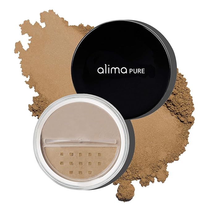 Alima Pure Matte Foundation Loose Mineral Powder Foundation Makeup, Loose Powder Makeup Oil Free Talc Free Powder, Natural Makeup Mineral Foundation Full Coverage Natural Foundation Powder .15 oz/4.5g-BrightBean Baby