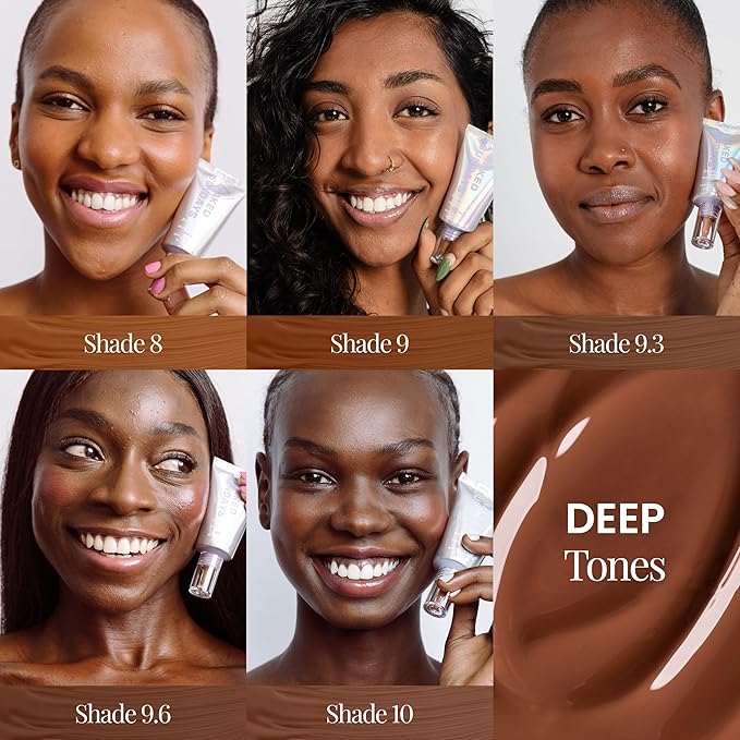 Naked Sundays BeautyScreen™ SPF 50 Mineral Peptide Foundation Tint – 2-in-1 Skin Tint & Mineral Sunscreen | Radiant, Buildable Coverage, Acne-Safe, Infused with Peptides (10 Deep Neutral, 1.01 oz)-BrightBean Baby