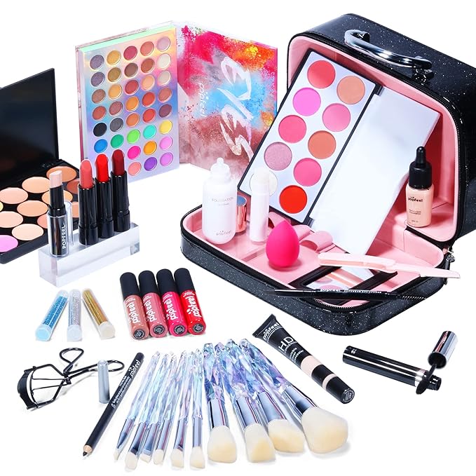 Makeup Kit For Women Full Kit,All-in-one Makeup Holiday Gift Set Include Concealer Eyeshadow Face Powder Palette Lipstick Blush - Make Up Kits For Adult Professional And Beginner With Carry Travel Bag-BrightBean Baby