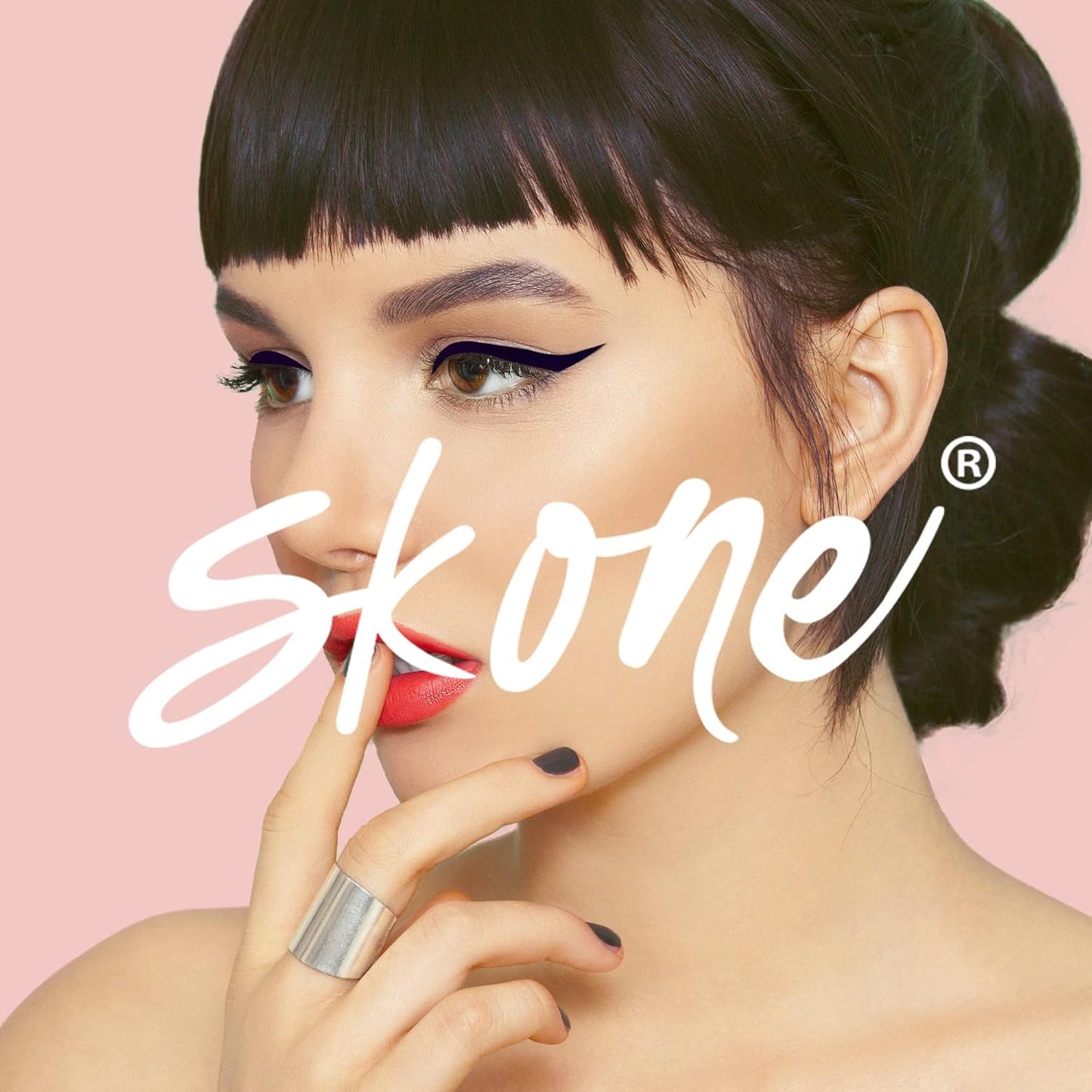 Skone Waterproof Liquid Eyeliner - Long Lasting & Smudge Proof - Insanely Intense Tattooed Eyeliner Pen with Felt Tip Applicator - Plum Black (0.07oz)-BrightBean Baby
