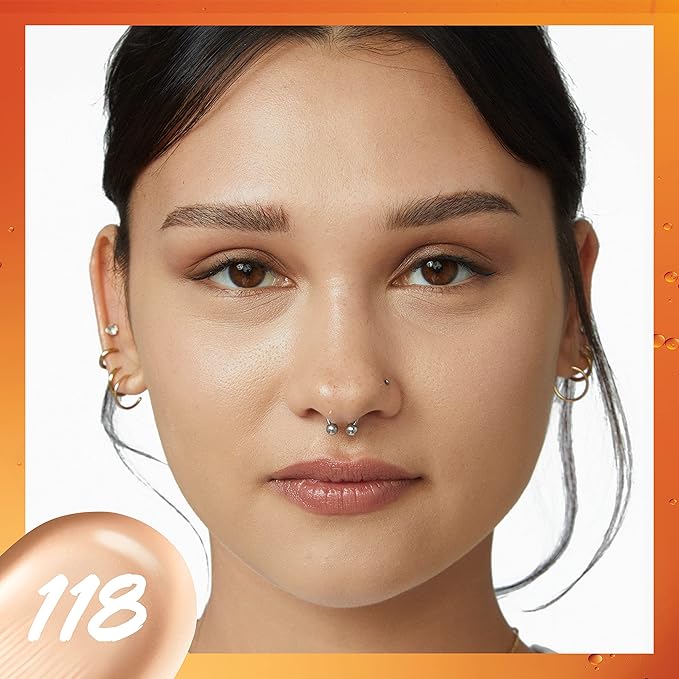 Maybelline Super Stay Up to 24HR Skin Tint, Radiant Light-to-Medium Coverage Foundation, Makeup Infused With Vitamin C, 118, 1 Count-BrightBean Baby