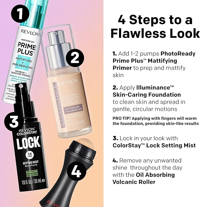 Revlon Illuminance Skin-Caring Liquid Foundation, Hyaluronic Acid, Hydrating and Nourishing Formula with Medium Coverage, 405 Hazel (Pack of 1)-BrightBean Baby