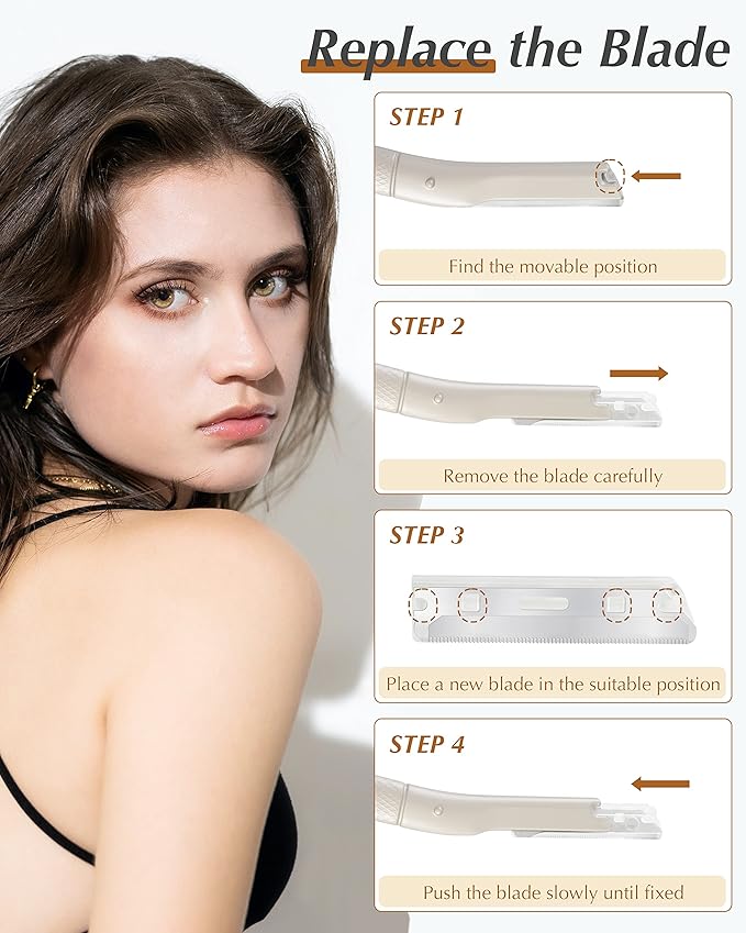 Dermaplane Razor for Face Professional, Facial Razors for Women&Men Face with 20 Blade Refills, Eyebrow Razor for Women and Men