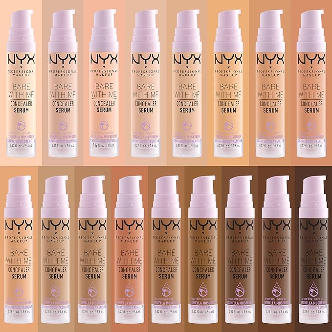 NYX PROFESSIONAL MAKEUP Bare With Me Concealer Serum, Up To 24Hr Hydration - Light-BrightBean Baby
