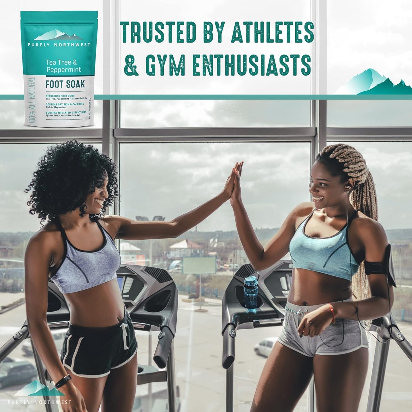 3 Pounds-Tea Tree, Peppermint, Foot Soak | MSM with Epsom Salt Soothes Burning & Itching from Athletes Foot & Foot Odors-Softens Dry Calloused Heels Made by Purely Northwest-BrightBean Baby