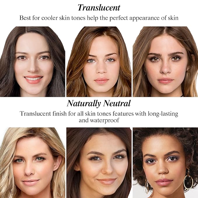 FV Translucent Powder Setting Powder, Oil-control & Long Lasting Loose Face Powder, Waterproof, Lightweight & Blurring Pores Finishing Powder, Talc-free Baking Powder Makeup, Translucent-BrightBean Baby