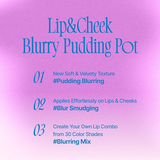 Lip&Cheek Blurry Pudding Pot | Cold-hearted Moment - Chill'n | Makeup Blush, Buildable Lightweight, Multi-Use Soft Matte Finish | 5g-BrightBean Baby