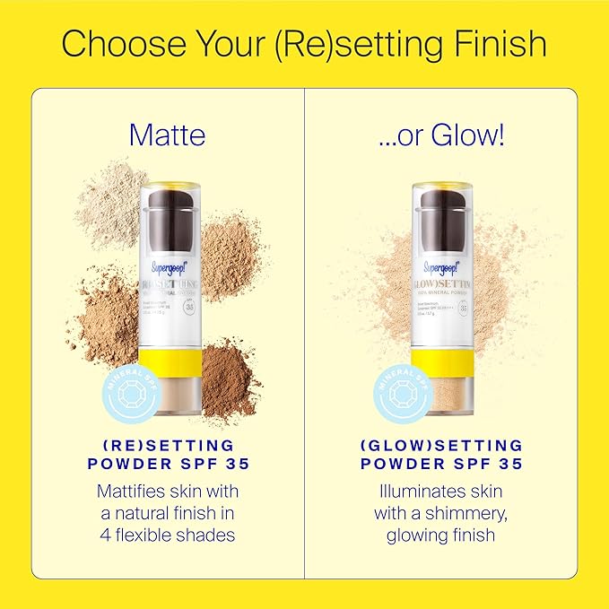 Supergoop! (Re) setting Mineral Powder, Deep - 0.15 oz - Makeup Setting Powder + Broad Spectrum SPF 35 PA+++ Sunscreen - With Ceramides, Olive Glycerides & Coated Silica Spheres-BrightBean Baby
