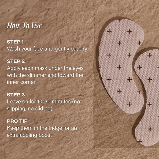 '+ Lux Unfiltered Cooling Under Eye Patches - Anti-Slip Caffeine Infused Korean Eye Mask - Reduces Puffiness, Brightens, & Hydrates Skin - Fragrance Free, Vegan, & Cruelty Free - 10 Count-BrightBean Baby