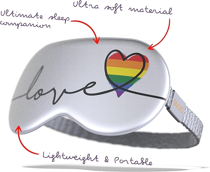 SMUG Satin Sleep Mask & Eye Mask | Travel Sleep Masks for Women & Men | Soft Sleeping Eye Mask to Nourish Skin & Reduce Dark Circles | Eye Sleep Mask Shades to Block Out Light | Pride Love-BrightBean Baby