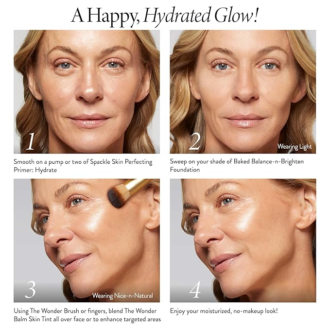 LAURA GELLER NEW YORK The Wonder Balm Complexion Enhancer - Hydrating Weightless Subtle Hint of Color + Glow for Mature Skin - Vegan Squalane - Apply to Cheeks & Lips (04 Honey Haze)-BrightBean Baby