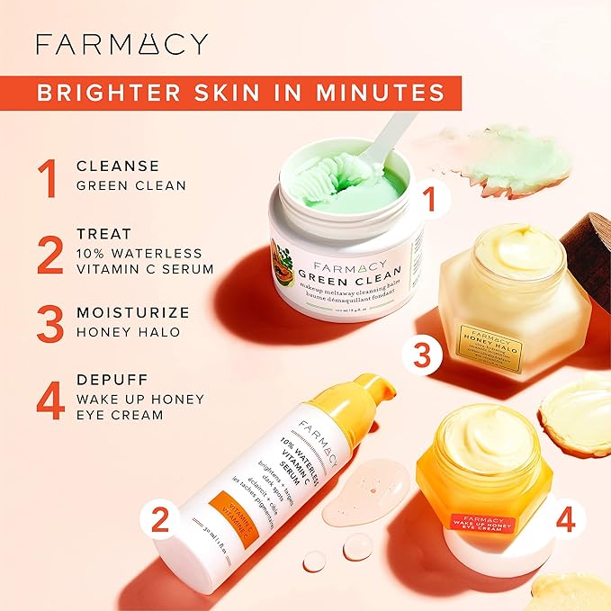 Farmacy Brightening Eye Cream - Wake Up Honey Under Eye Cream for Dark Circles + Puffiness - Caffeine Eye Cream Enriched with Vitamin C + Cranberry Peptide to Smooth Wrinkles Over Time (15ml)-BrightBean Baby