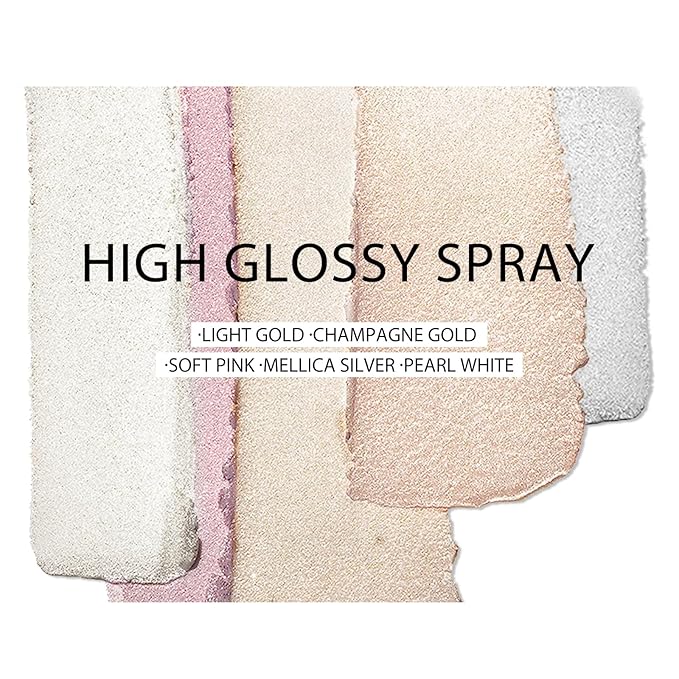 KYDA Highlighter Powder Spray, Glitter High Gloss Spray Shimmer Sparkle Powder Makeup Spray, for Face Body Cosmetic-Light Gold-BrightBean Baby