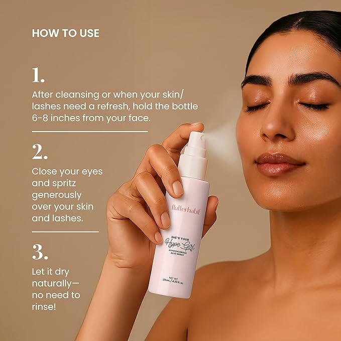 FlutterHabit Hypochlorous Acid Spray, Face Mist for Acne Prone Skin, HOCl Formula to Soothe Irritation, Refresh Complexion, Repair Damage, Balance Oil, Calm Redness, Restore Clarity (125mL)-BrightBean Baby