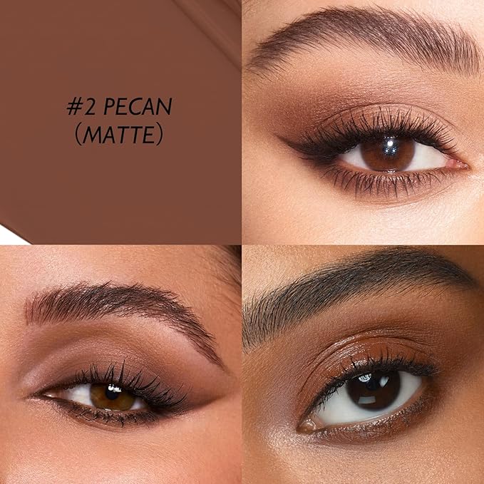 Eyeshadow Stick Matte Eye Shadow Pencil Cream to Powder Eye Brightener Crayon Long-Lasting Crease-Proof Neutral Eyeshadow Buildable & Blendable High Pigmented Eye Liner Makeup for Women, 2 PECAN-BrightBean Baby