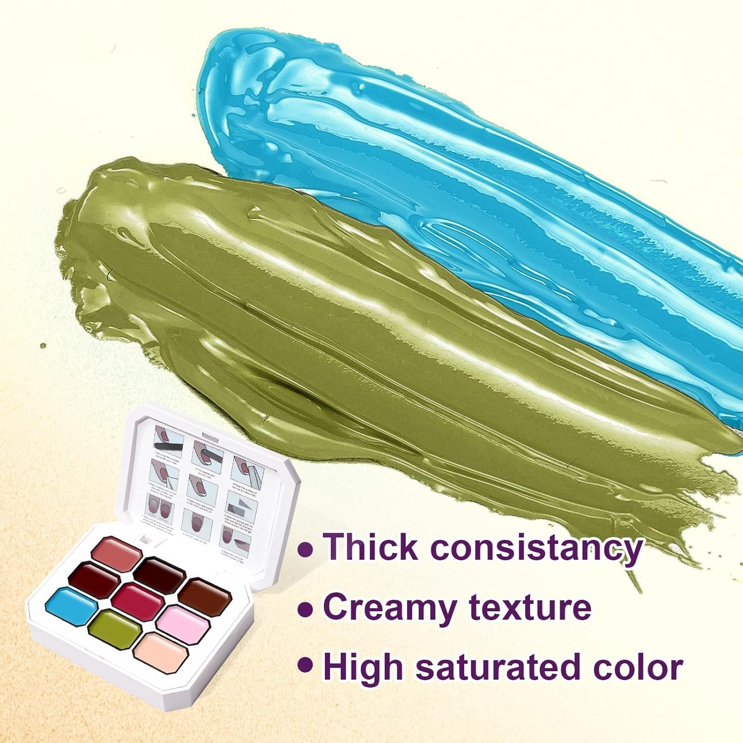 Gradient Painting Gel, 9 Colors Ombre Gel Nail Polish for Pigment Pat Nails Aura Nails French Manicure Soak Off UV Long-lasting Home Salon DIY Nail Art Canyon Bloom-BrightBean Baby