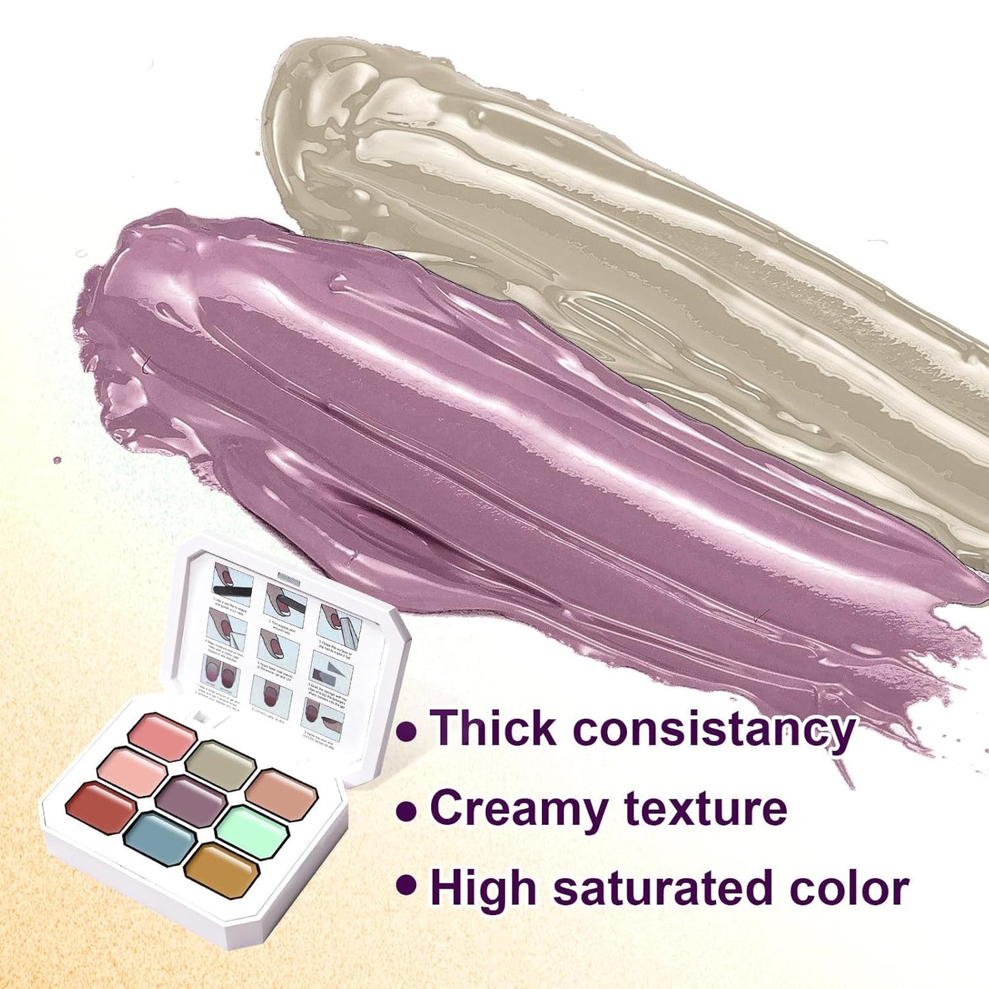 Gradient Painting Gel, 9 Colors Ombre Gel Nail Polish for Pigment Pat Nails Aura Nails French Manicure Soak Off UV Long-lasting Home Salon DIY Nail Art Monet’s Garden-BrightBean Baby