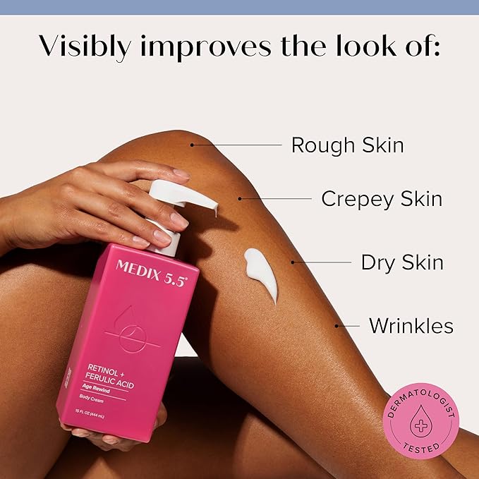 Medix 5.5 Retinol Body Lotion Firming Moisturizer | Crepey Skincare Treatment | Retinol Body Cream | Anti Aging Firming Cream For Women Targets Look Of Crepe Skin, Wrinkles, & Sagging Skin, 2-Pack-BrightBean Baby