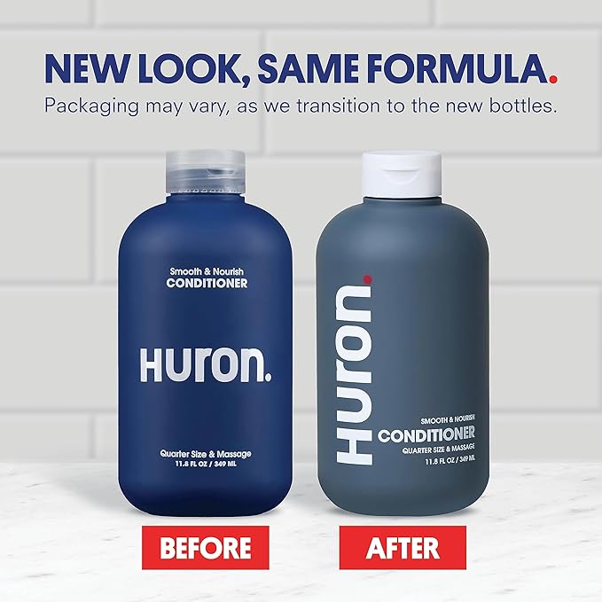Huron Men’s Conditioner - Lightweight, Hydrating Conditioner - Eliminates Frizzy Hair, Moisturizes, & Restores Shine - Clean & Invigorating Scent - 100% Vegan Ingredients & Cruelty-Free - 11.8 Fl Oz-BrightBean Baby