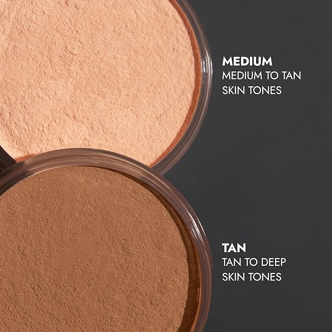 COVER FX Perfect Setting Powder - Shade Medium- Loose Makeup Finishing Powder - Mattify Skin and Lock in Makeup - Blurs Fine Lines - Full Size-BrightBean Baby