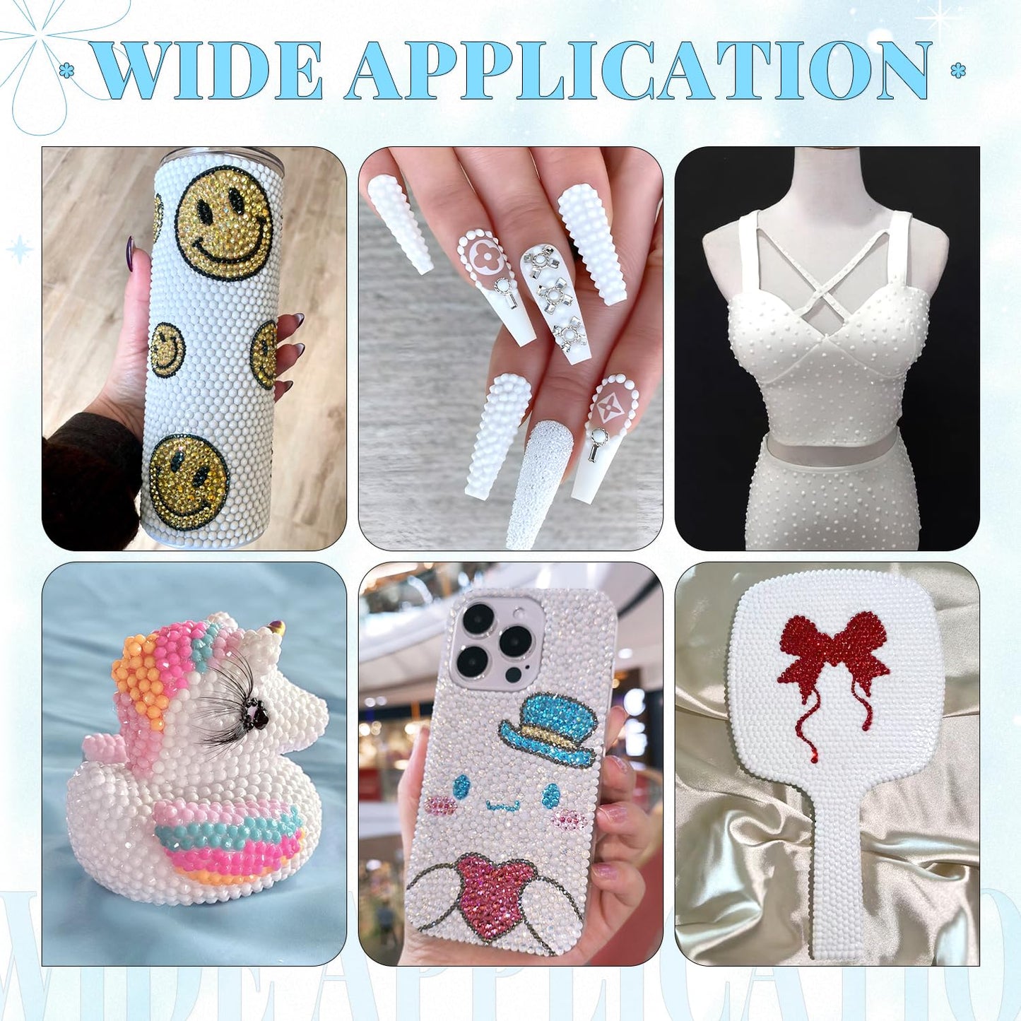 6000Pcs Resin Rhinestones for Bedazzling with 3Pcs B7000 Jewelry Glue, 1 Box White Flatback Rhinestones for Crafting Crafts DIY, Crystals Gems for Clothing Shoes Tumblers Nail Art Makeup-BrightBean Baby